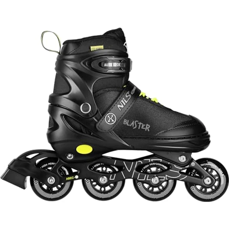 NILS CAMP NILS Extreme Blaster Inline-Skates, Schwarz mit Gelb, Auto-Lock-System, verstellbare Schnallen, gepolsterter Innenschuh – Bild 3