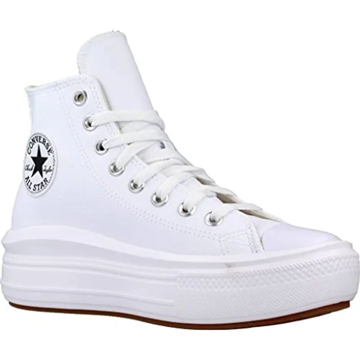 Converse Chuck Taylor All Star Move Platform Leather, Damen Ledersneaker in Weiß, Größe 6,5 UK (39,5 EU / 8,5 US), rutschfeste Gummi-Sohle – Bild 5