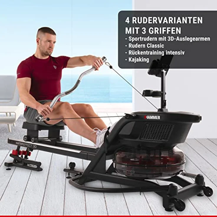 HAMMER Wasser-Rudergerät WaterEffect 3D, klappbar, 4 Rudervarianten, 19 Programme – Bild 4