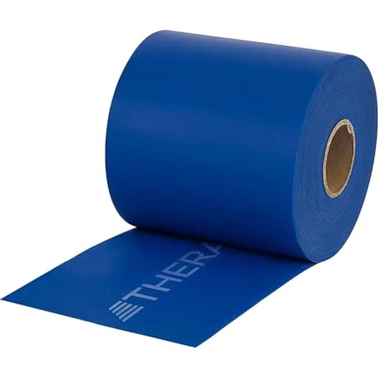 THERABAND Latexfreies Widerstandsband, 22.9 m, Blau, Extra Schwer für Pilates, Heimfitness, Rehabilitation und professionelle Physiotherapie – Bild 1