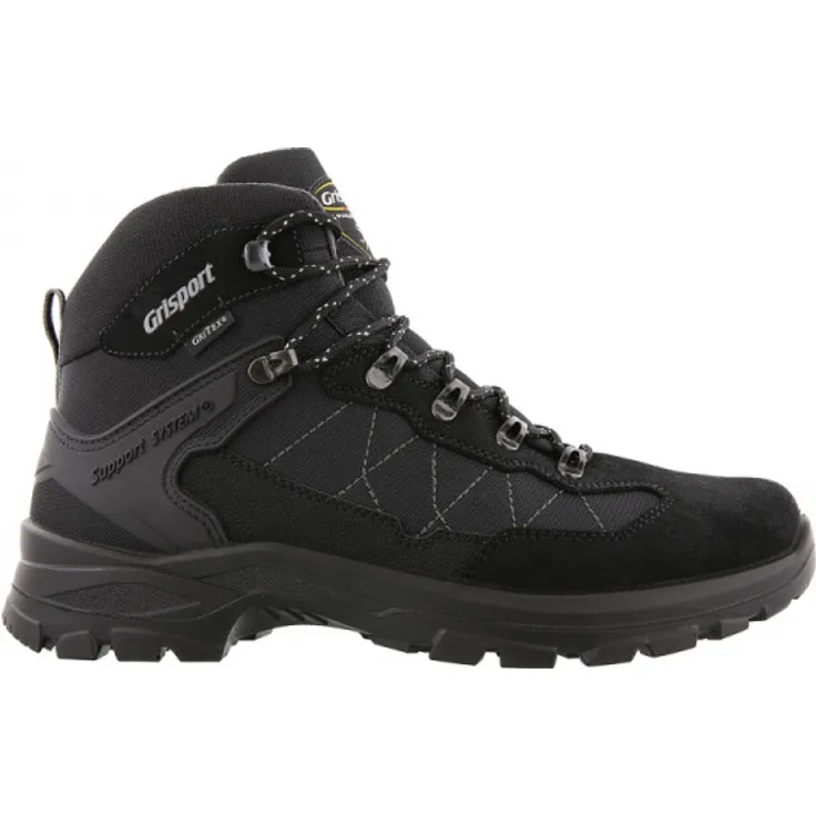 Grisport Wanderschuhe Scout Mid 01, Unisex, Schwarz, Gr. 45, wasserabweisend, mit Gritex-Membran und langlebiger PU-Sohle