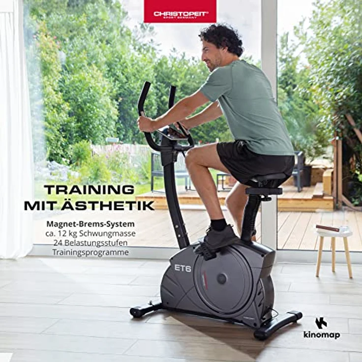 Christopeit Sport Ergometer Heimtrainer ET 6 new 24-Stufig, bis 150kg Gewicht, 12kg Magnet-Bremssystem, LCD-Display – Bild 2
