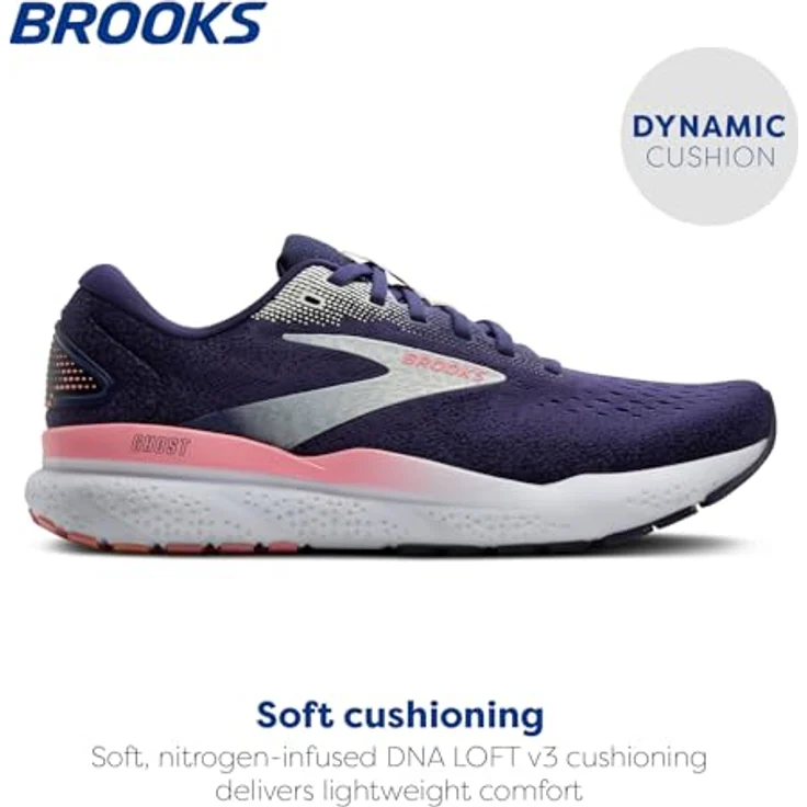 BROOKS Ghost 16, Laufschuh für Damen mit softer Dämpfung, blauer Farbvariante BLUE RIBBON/DIANTHUS/PEACOAT, Gewicht 241 g, Sprengung 12 mm, neutrale Fußstellung, klassische Passform – Bild 2