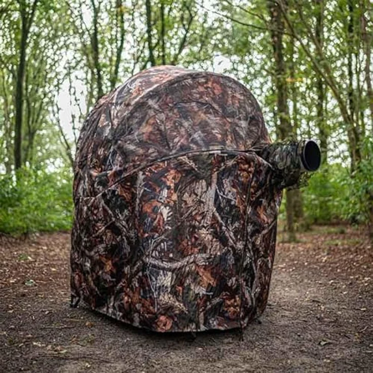 Caruba Tente d'Affût Camouflage für 2 Personen, wetterfestes Jagdzelt mit camouflage Design – Bild 1