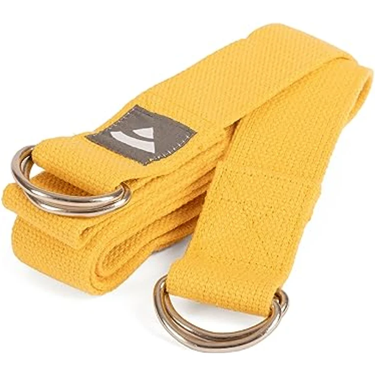 Bodhi Yamala Yogagurt 2 in 1, Baumwolle, 2 Meter lang, waschbarer Tragegurt mit Metallverschluss für dicke Yogamatten, safran – Bild 1