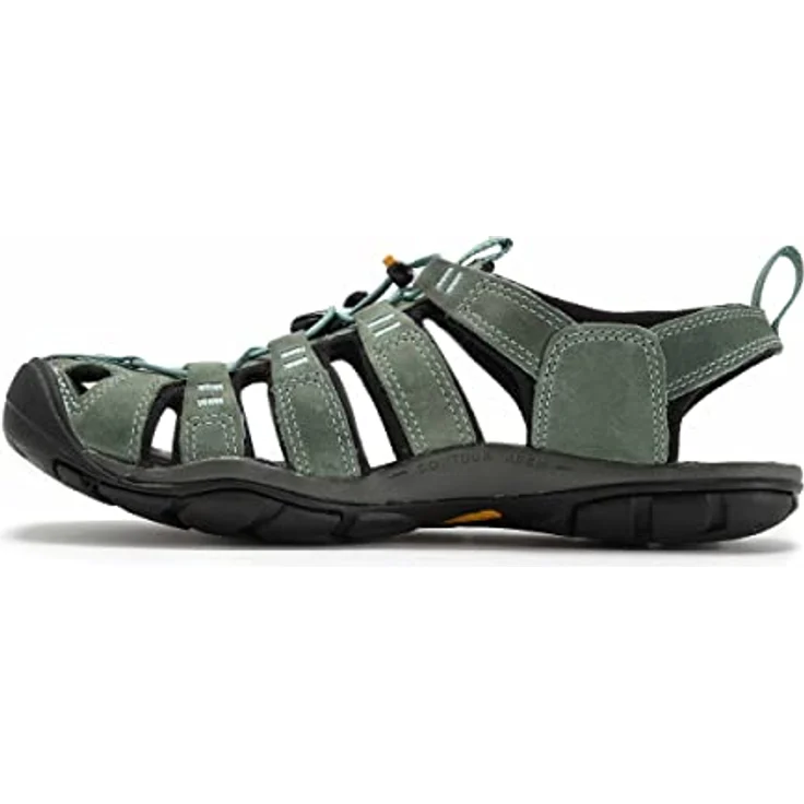 Keen Clearwater CNX Leather Women, leichte Wandersandale mit Zehenschutz, mineral blue/yellow, Größe:37 – Bild 4