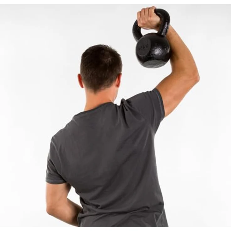 Sport-Thieme Kettlebell 11 Gewichtsstufen, aus massivem Gusseisen, glatter lackierter Griff, für Indoor und Outdoor, 10 Jahre Garantie – Bild 3