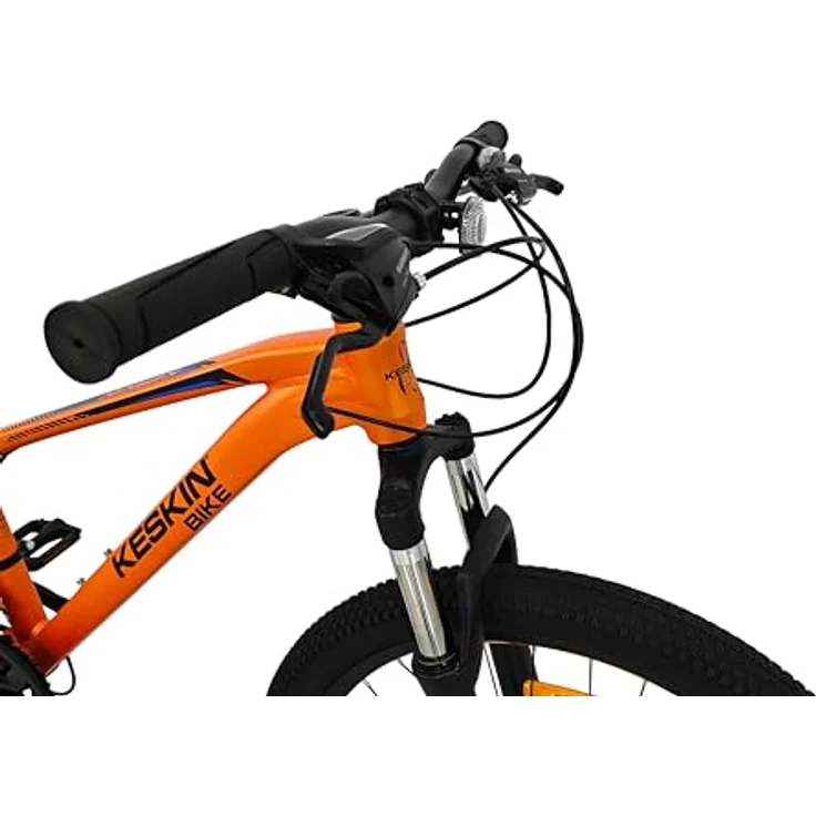 Keskin HT MTB1 24" Kinder Mountainbike, 21-Gang Shimano, 2.35" Luftreifen, Aluminiumrahmen, orange, Scheibenbremsen – Bild 4