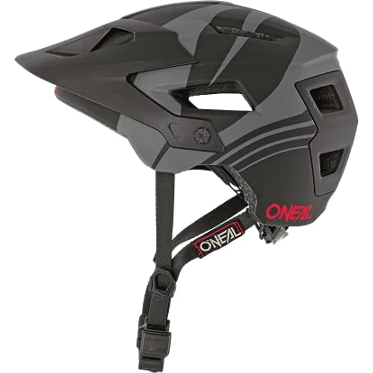O'Neal Defender Nova, Leichter All Mountain / Enduro Fahrradhelm mit Fidlock Magnet-Verschluss, Schwarz/Grau, Größe 54-58 cm – Bild 2