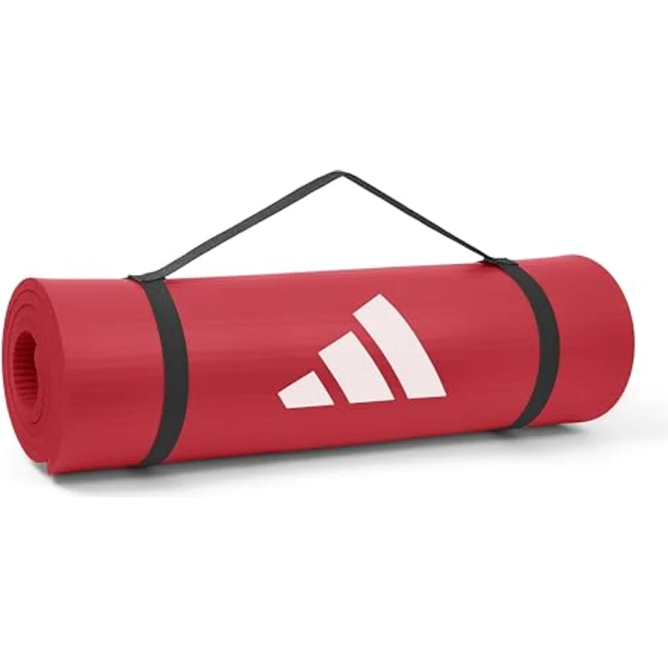 adidas Performance Fitnessmatte, 10mm, rot, rutschfest mit geriffelter Unterseite für optimale Stabilität – Bild 8
