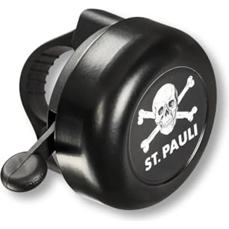 FC St. Pauli Totenkopf Fahrradklingel, robuste Kinderfahrradklingel in Schwarz mit lautem Klang – Bild 3
