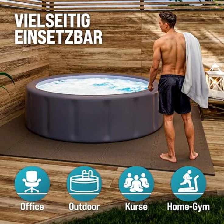 monzana Fitnessmatte (54-St), Rutschfestes EVA-Schaumstoff Bodenschutzmatten Set für Indoor und Outdoor, Grau – Bild 6