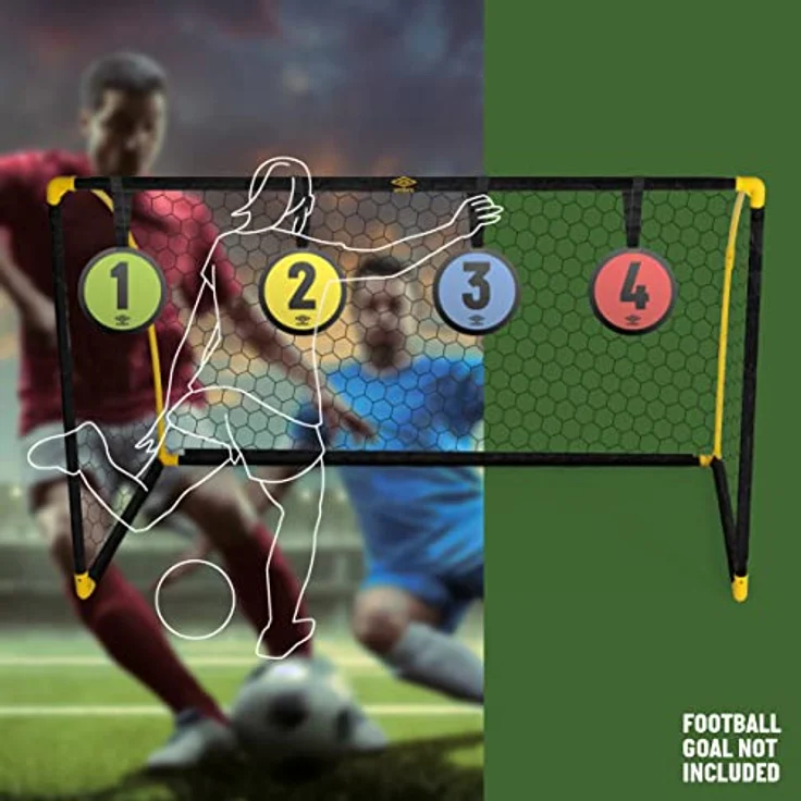 Umbro Fußball Ziele, 4 Scheiben ⌀ 21 cm, zur Verbesserung von Zuggenauigkeit und Reaktionszeit, Grün/Gelb/Blau/Rot – Bild 2
