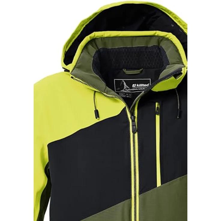 Killtec Ksw 32 Mn Ski-Jacke, atmungsaktiv und wasserdicht mit 10.000 mm Wassersäule, Colorblock Design, Waldgrün, Größe M – Bild 3