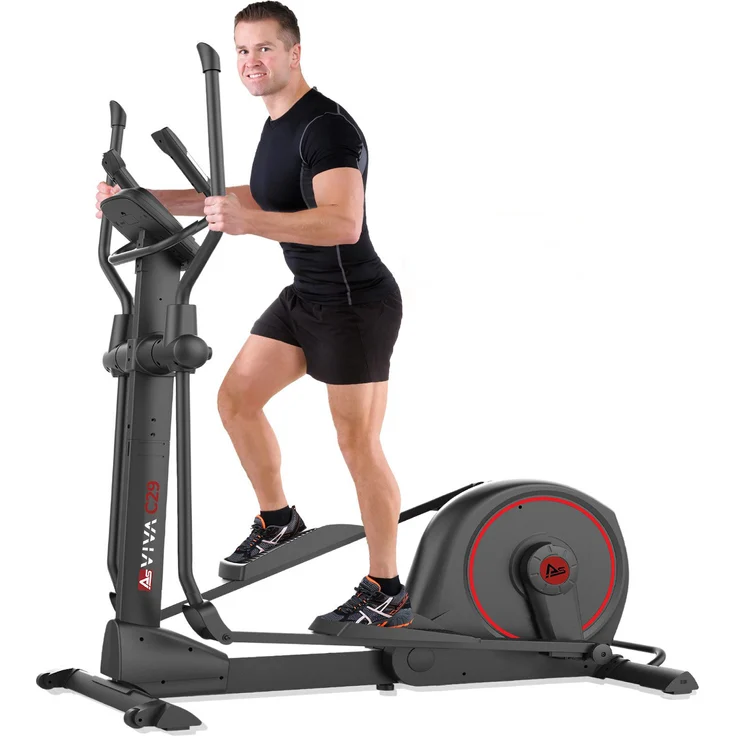 AsVIVA Crosstrainer C29, 16 kg Schwungmasse, Bluetooth, 16 Trainingsprogramme, klappbar, Handpulssensoren