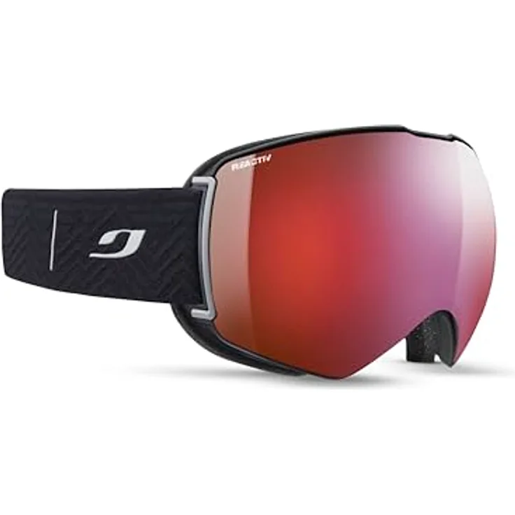 Julbo Lightyear, Skibrille mit sphärischer Scheibe, Reactiv-Technologie und SuperFlow Pro-System, schwarz