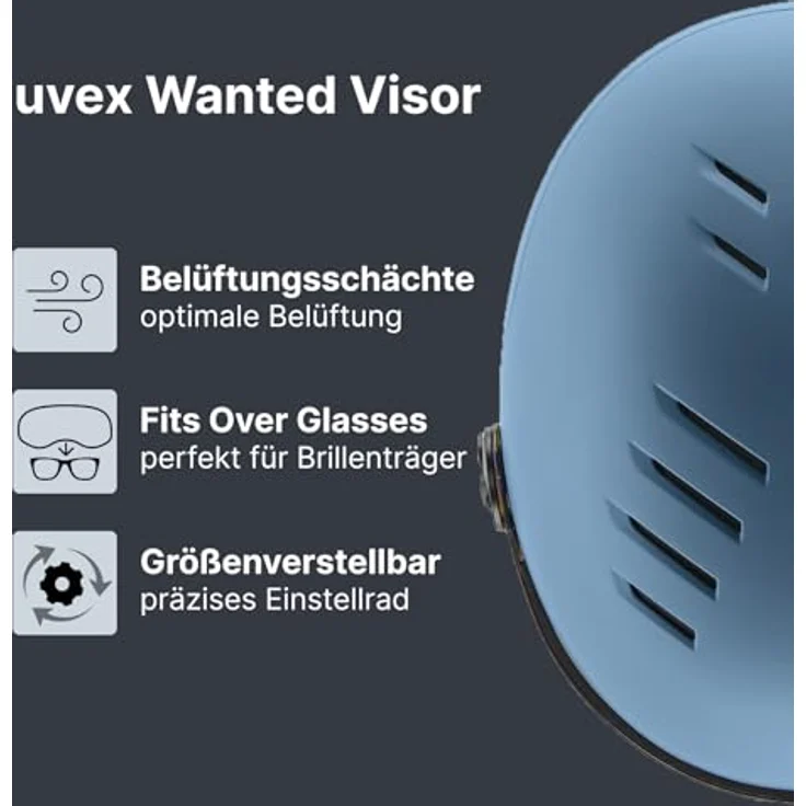 Uvex Sports Wanted Visor, Hardshell Skihelm mit integriertem Visier, 54 - 58 cm – Bild 2