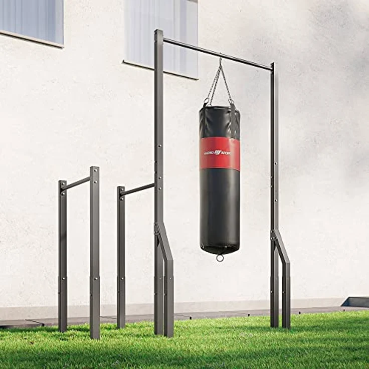 Marbo Sport Klimmzugstange mit Boxsackhalterung und langen Dip-Stangen MO-Z2, OUTDOOR, tragfähig bis 110kg, pulverbeschichtet, massive Metallprofile, MADE IN EU – Bild 2