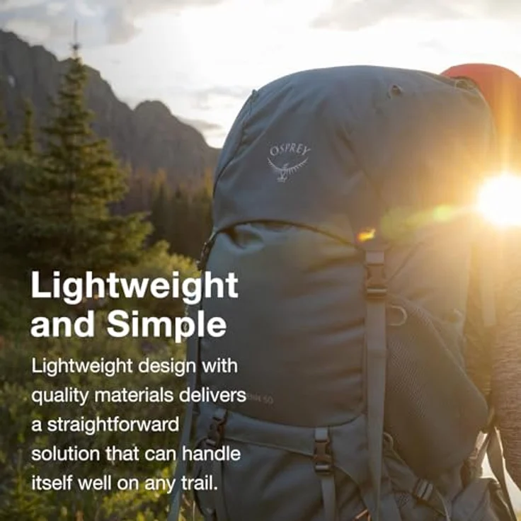 Osprey Renn Trekkingrucksack 67 cm, robuster Wanderrucksack aus 100% Polyester, grün – Bild 4