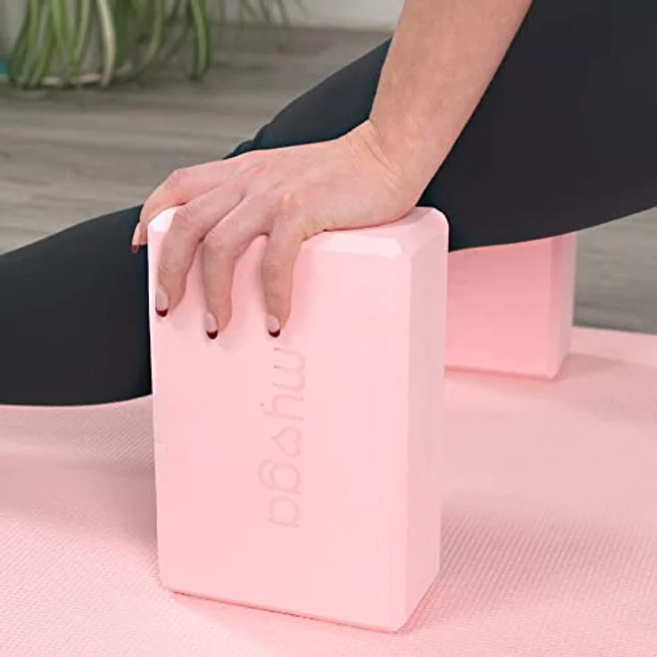Myga Yoga Block, rutschfest und leicht, ideal für Yoga und Pilates, 23 cm x 14,5 cm x 7,7 cm, rosa – Bild 2