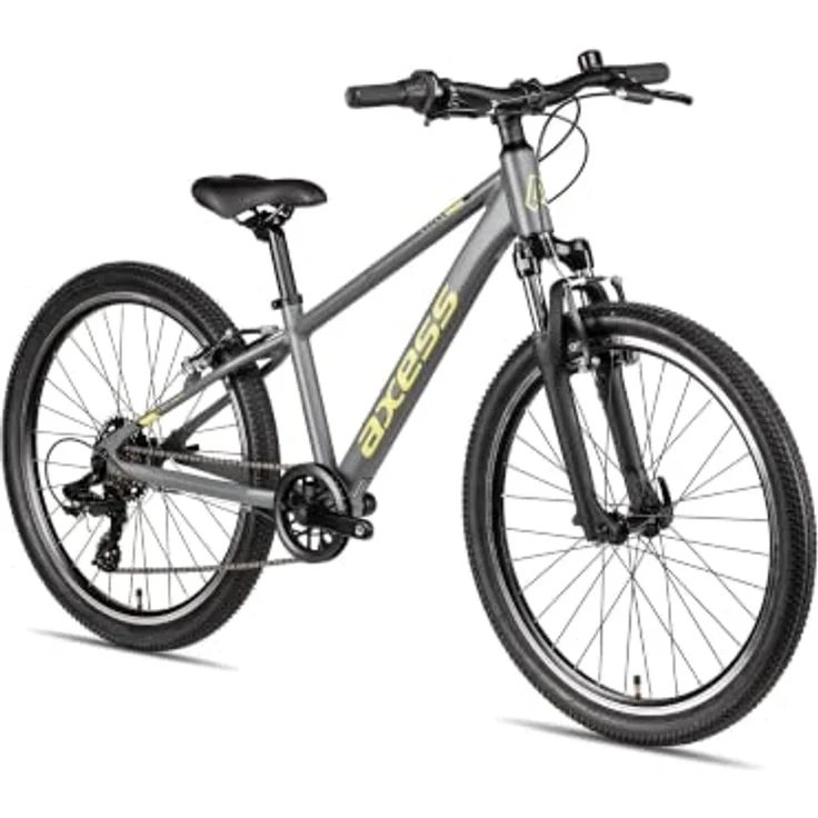Axess Kinderfahrrad Stipe 24, 7 Gang Shimano Tourney, Kettenschaltung, leichter Aluminiumrahmen schwarz/grau – Bild 2
