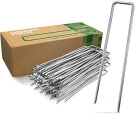 GardenGloss® Anti-Rost Erdanker aus Stahl, extra lang (200mm), für extrem harten Boden, 50 Stück, Ø 3.8mm