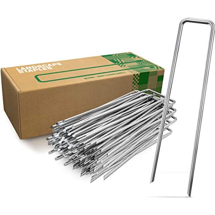 GardenGloss® Anti-Rost Erdanker für extrem harten Boden, 100 Stück, 200 mm lang, 25 mm breit, Ø 3.8 mm, hochstabil und wetterfest – Bild 1