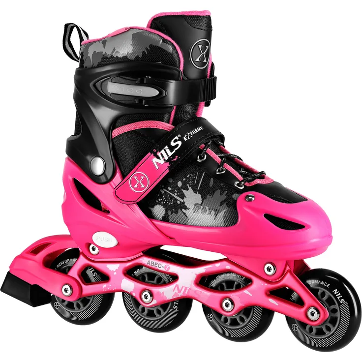 ROXY Na18137A Inline-Skates, Rosa, Größe S (31-34), sicherer Halt mit Bremse, belüftete Schale, ABEC-7 Lager