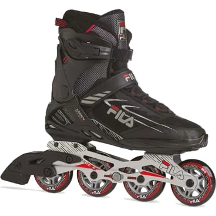 FILA Legacy Pro 80, Inline Skates für Herren, Schwarz/Rot, mit Aluminium-Plattenteller und 80 mm Rädern – Bild 2