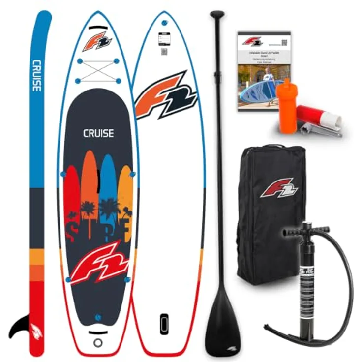 F2 Stand up Paddle Board CRUISE - HFT SUP 10,6, Navy, mit Heat Fusing Technology, stabiler Softfin-Ausstattung und Diamond Pad