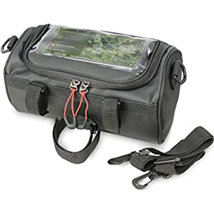 Troika Velotasche, Lenkertasche mit 4 l Volumen, IPX4 Spritzwasserschutz, Touchscreen-Sichtfenster, Schwarz – Bild 2