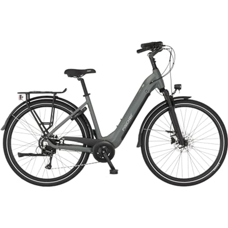 FISCHER E-Bike City CITA MOVE 01 W, 28 Zoll, grau matt, Rahmenhöhe 48 cm, 474 Wh Akku, Heckmotor, 8-Gang Kettenschaltung, hydraulische Scheibenbremsen – Bild 1