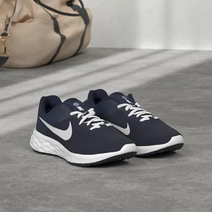 Nike Revolution 6 Running, Herren Laufschuhe mit atmodungsaktivem Obermaterial, Dämpfung und regulärer Passform, Blau, Größe 45 – Bild 3