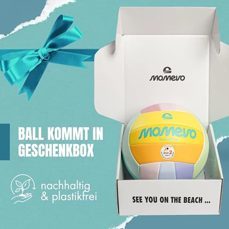 MOMEVO Beachvolleyball Sunsetter, DVV2-zertifiziert, offizielle Größe und Gewicht, ideal für Turnierspieler – Bild 5