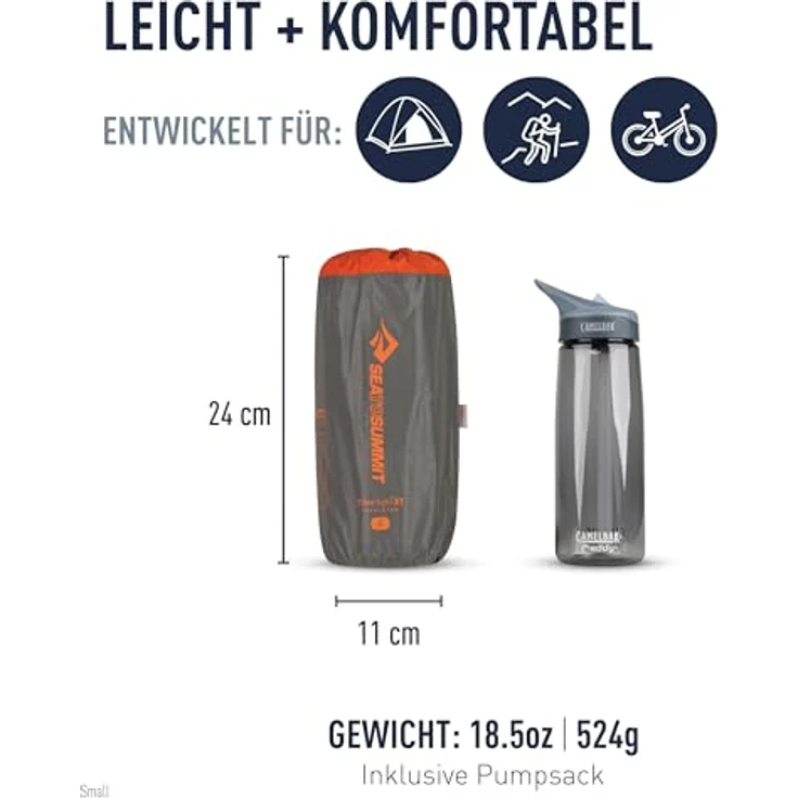 Sea to Summit Ether Light XT Extreme Insulated Air Isomatte Small, für Frauen, R-Wert 6.3, Thermolite-Isolierung, Pillow Lock-System, 4 Jahreszeiten, grau, 470g – Bild 2