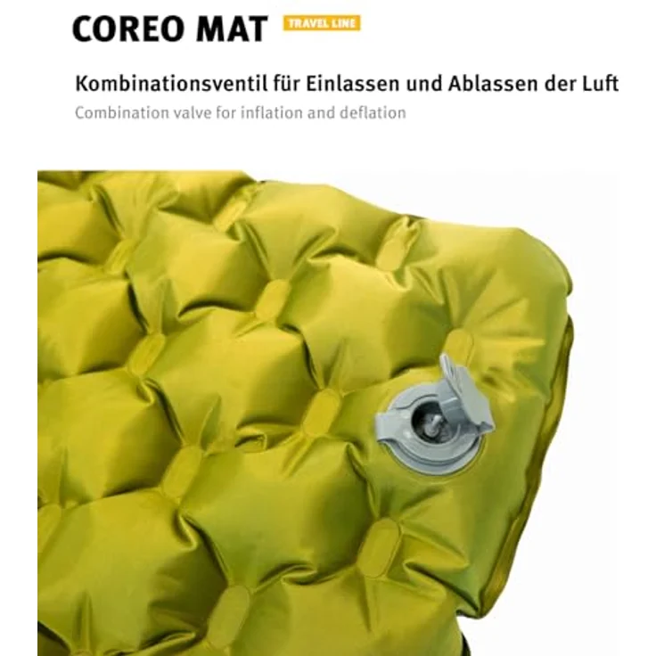 Wechsel Coreo Isomatte, mit zwei unabhängigen Kammernsystemen und integriertem Kissen, R-Wert 4.3, leichtes Nylonmaterial – Bild 4