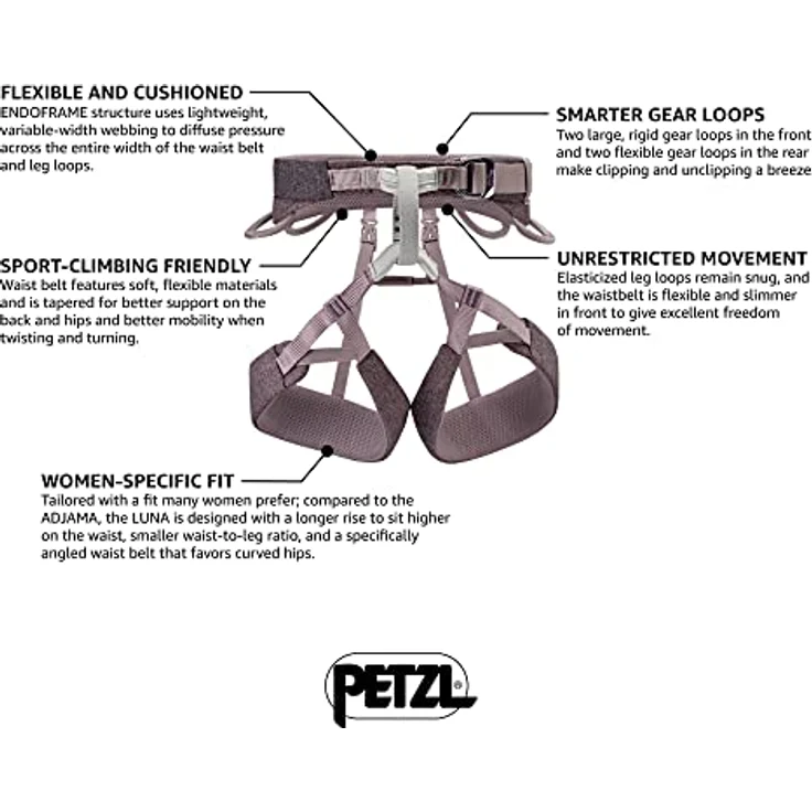 PETZL Selena Damen Klettergurt, Polyamid/Polyethylen/Aluminium, Violett, Gr. L, Taillenumfang: 84-92 cm, Beinschlaufen: 57-62 cm – Bild 2