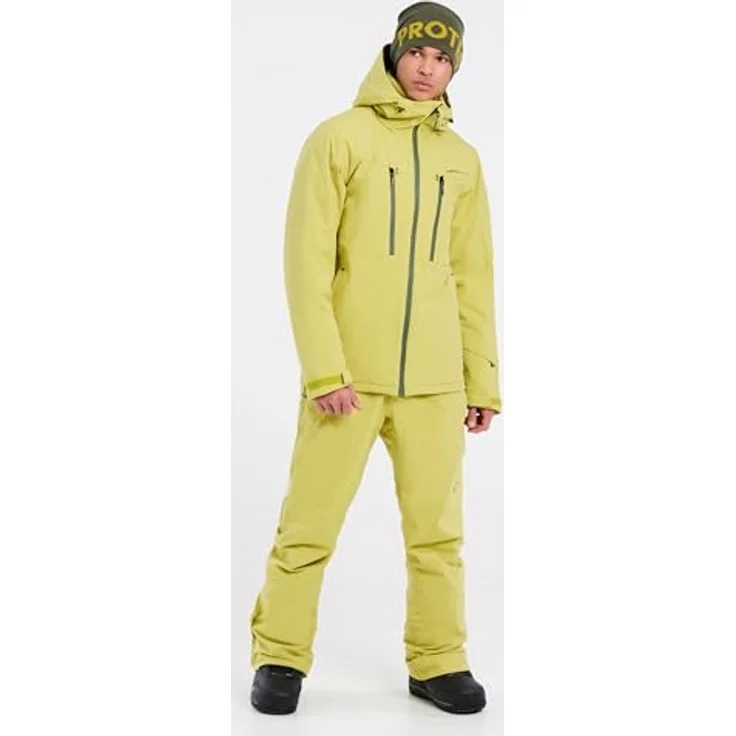 PROTEST PRTTIMO 23 Skijacke, winddicht, Slim Fit, mit Kapuze und Daumenschlaufen, Splitpea green, Größe XL – Bild 3