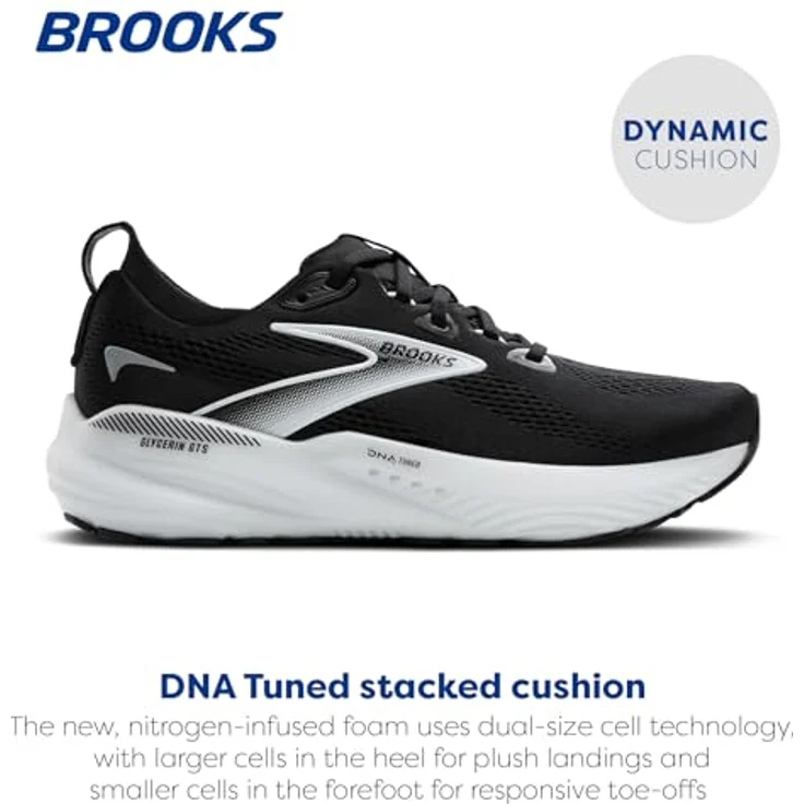 Brooks Glycerin GTS 22, Laufschuhe für Damen mit GuideRails™-Stützsystem, atmungsaktivem Jacquard-Obermaterial, dämpfender DNA Tuned-Zwischensohle, normaler Schuhweite, 10 mm Sprengung – Bild 2