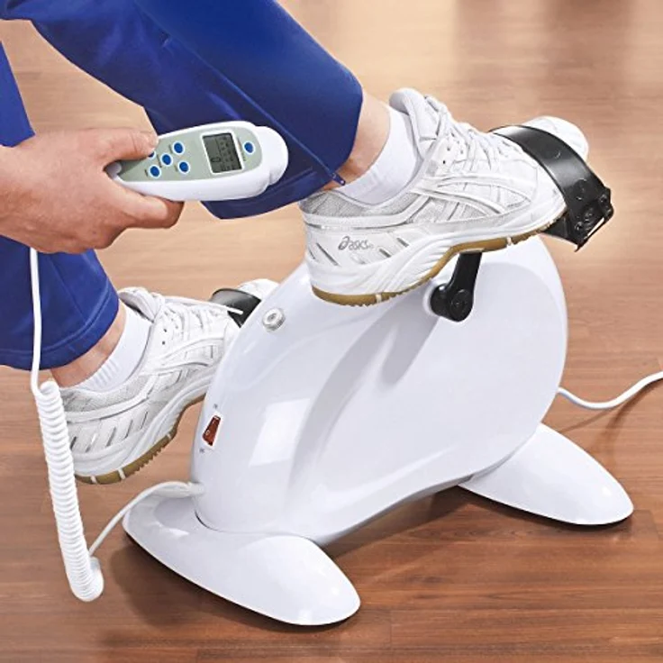 Rehaforum Bewegungstrainer mit Motor, Weiß, Fernbedienung, Display, Elektromotor zur Unterstützung, Keine Belastung von Hüfte und Knie – Bild 2