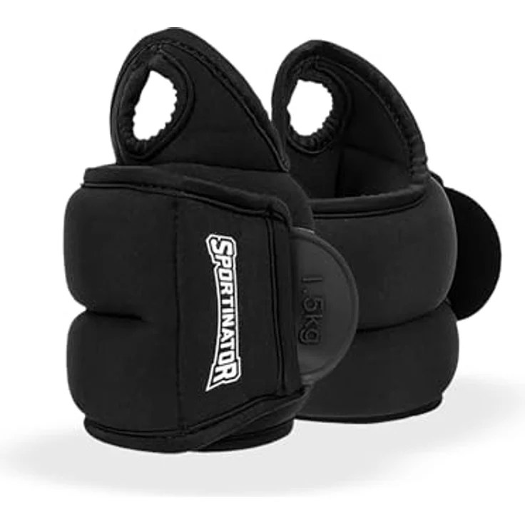 SPORTINATOR Arm- & Bein-Gewichtsmanschetten 2 * 0,5/1/1,5 kg Ankle Weights für Damen, Herren (2 * 0,5 kg) (2 x 1,5 kg) - Strapazierfähiges Polyester und PVC, Klettverschluss, Trainingserhöhung – Bild 1