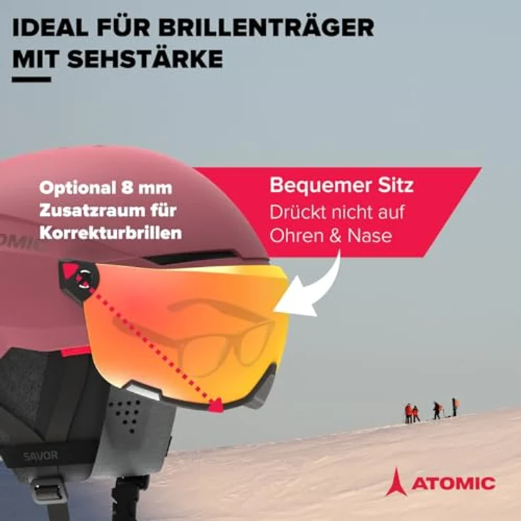 ATOMIC Savor Visor Stereo Helm, Unisex für Erwachsene, Maroon, 51-55, Anti-Fog Technologie, Holo Core-Konstruktion, aktive Belüftung – Bild 3