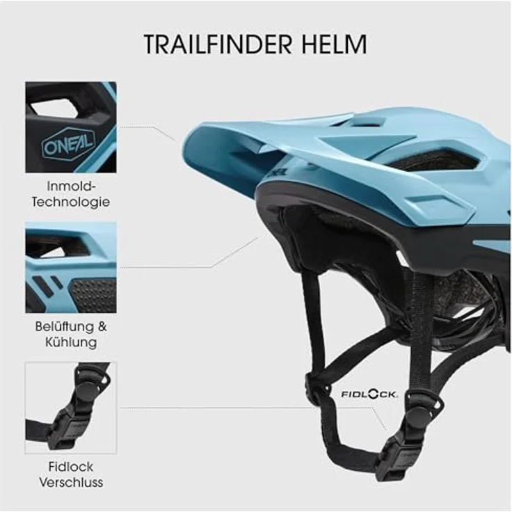 O`NEAL TRAILFINDER Helmet SPLIT V. 23, MTB-Helm L/XL (59-63 cm), Ice Blue / Black – Bild 4