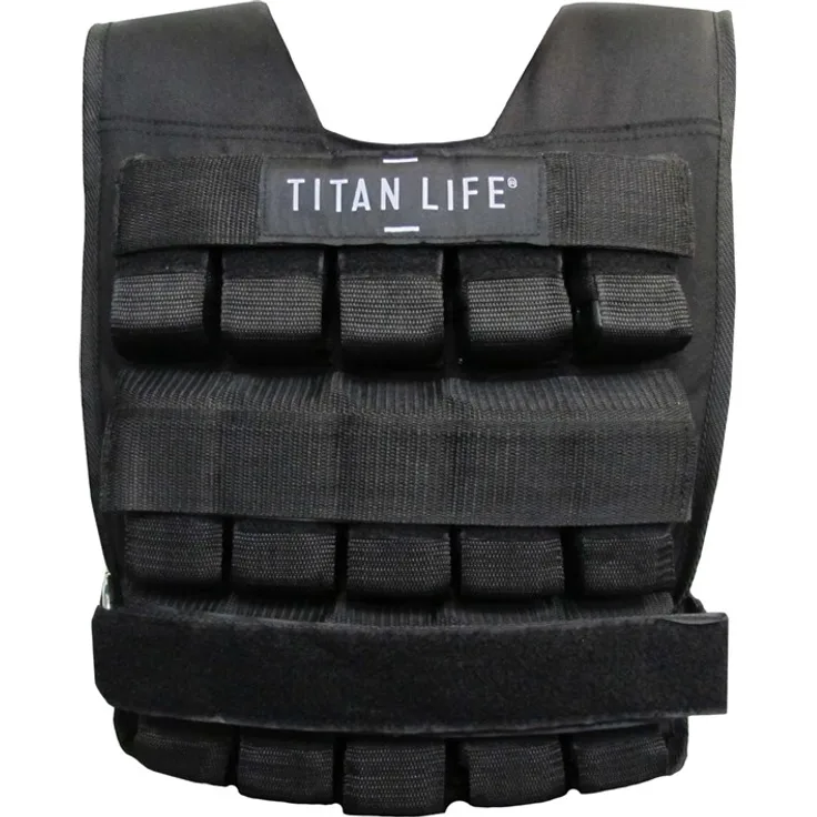 TITAN LIFE Weight Vest 30 kg, verstellbare Fitness-Weste mit 30 Taschen zur individuellen Gewichtsanpassung, One-Size