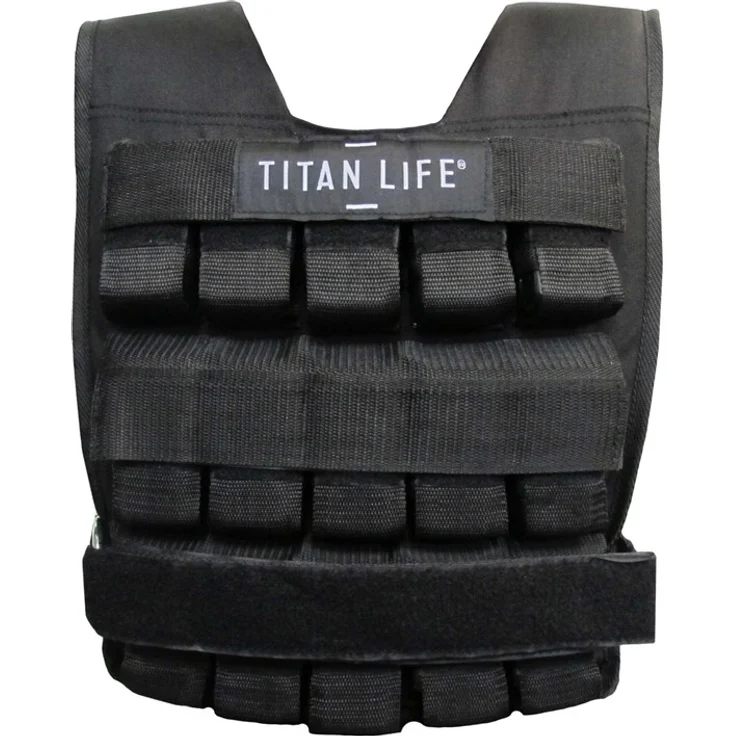 TITAN LIFE Weight Vest 30 kg, verstellbare Fitness-Weste mit 30 Taschen zur individuellen Gewichtsanpassung, One-Size