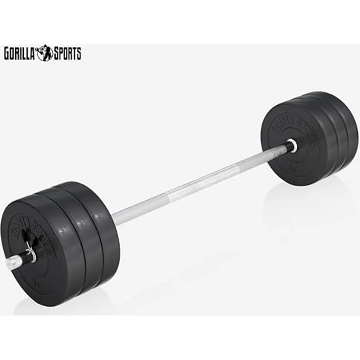 GORILLA SPORTS® Hantelbank - inkl. Hantelset 38/70/100kg, Ablage, Dip-Station, Höhenverstellbar, Klappbar, bis 200kg, Schwarz/Weiß - Trainingsbank mit Langhantelset, Drückerbank, Schrägbank, Flachbank – Bild 4