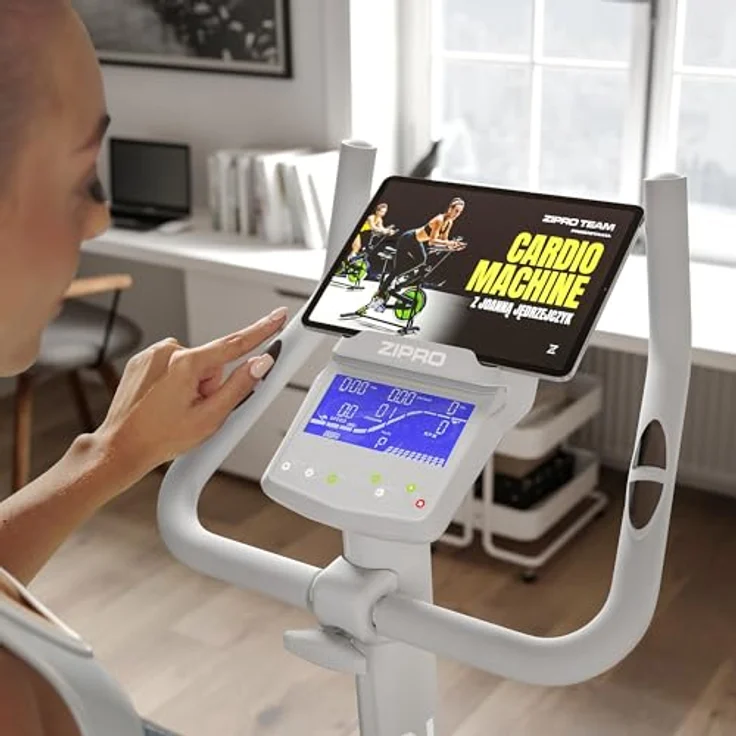 ZIPRO RAVE Heimtrainer Fahrrad - 32-Stufen-Widerstand, Herzfrequenzsensor, 11 Trainingsprogramme, Verstellbare Sitz- und Lenkerposition, Bluetooth-Konnektivität, Ergometer, Ideal für Cardio & Fitness – Bild 2
