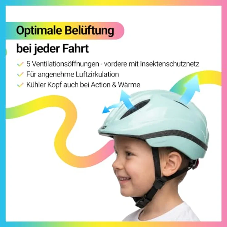 KED Meggy II Trend XS, Fahrradhelm für Kinder mit LED-Rücklicht, Bright Aqua – Bild 4