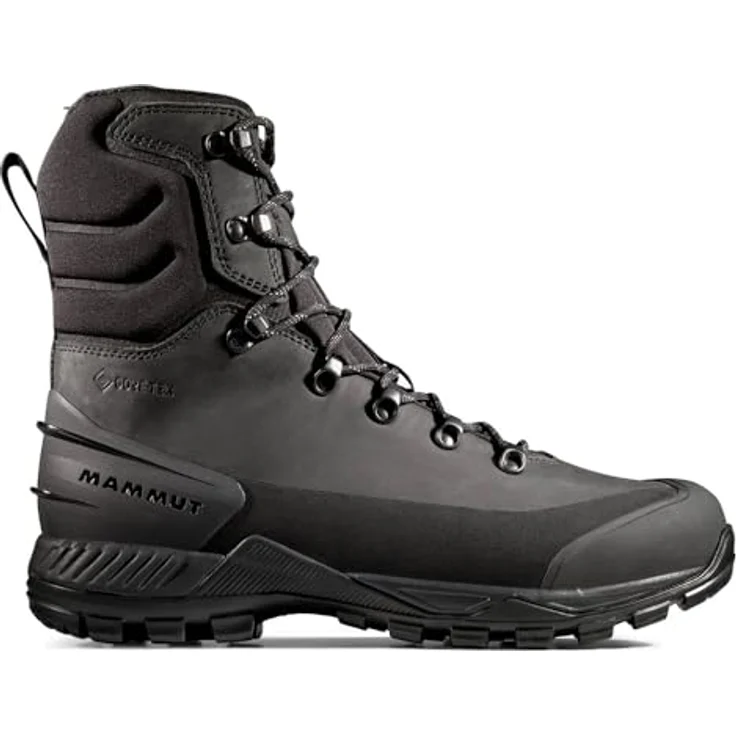 Mammut Blackfin Leather High GTX Men, hoher Bergschuh mit Vibram ICETREK-Aussensohle und wasserdichter GORE-TEX-Membran, schwarz, Größe 12 UK / 47 1/3 – Bild 1