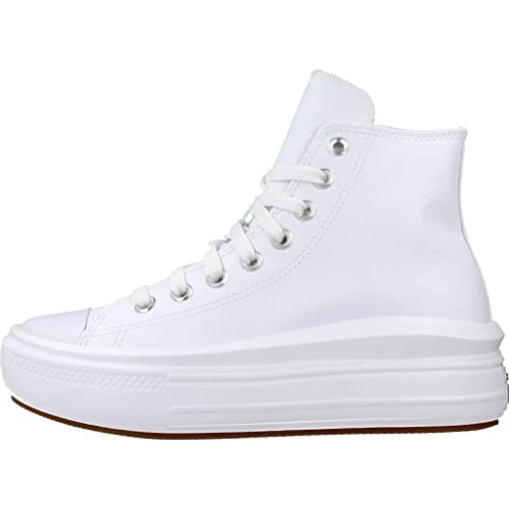 Converse Chuck Taylor All Star Move Platform Leather, Damen Ledersneaker in Weiß, Größe 6,5 UK (39,5 EU / 8,5 US), rutschfeste Gummi-Sohle – Bild 2